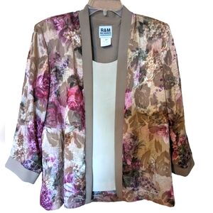 VTG R&M Richards  dressy floral "mock top" lightweight blouse/shacket